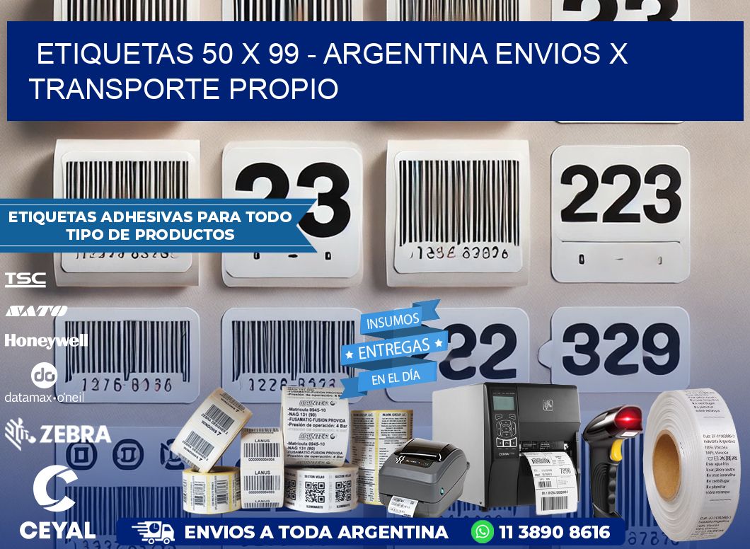 ETIQUETAS 50 x 99 - ARGENTINA ENVIOS X TRANSPORTE PROPIO