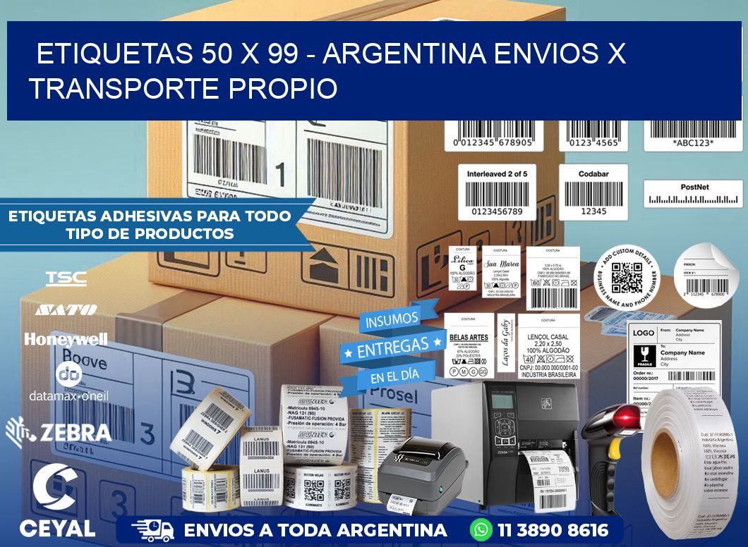 ETIQUETAS 50 x 99 – ARGENTINA ENVIOS X TRANSPORTE PROPIO