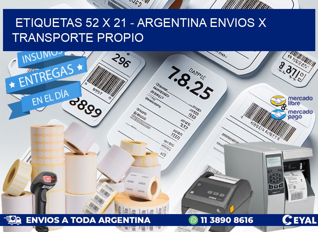 ETIQUETAS 52 x 21 – ARGENTINA ENVIOS X TRANSPORTE PROPIO