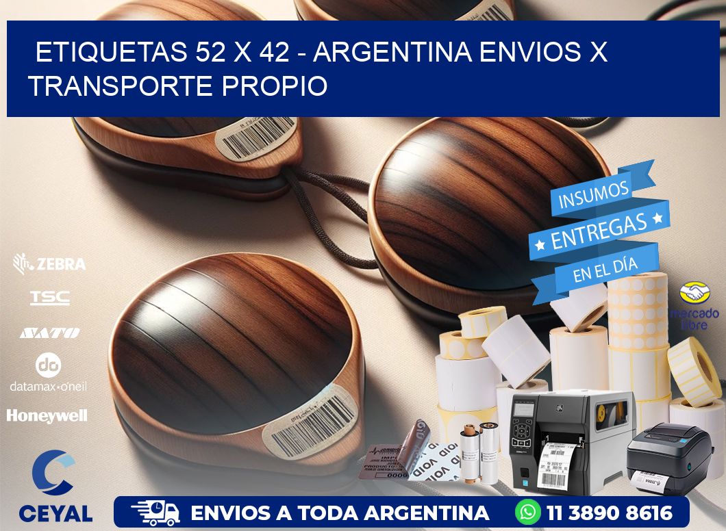 ETIQUETAS 52 x 42 - ARGENTINA ENVIOS X TRANSPORTE PROPIO