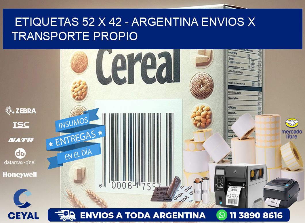 ETIQUETAS 52 x 42 - ARGENTINA ENVIOS X TRANSPORTE PROPIO