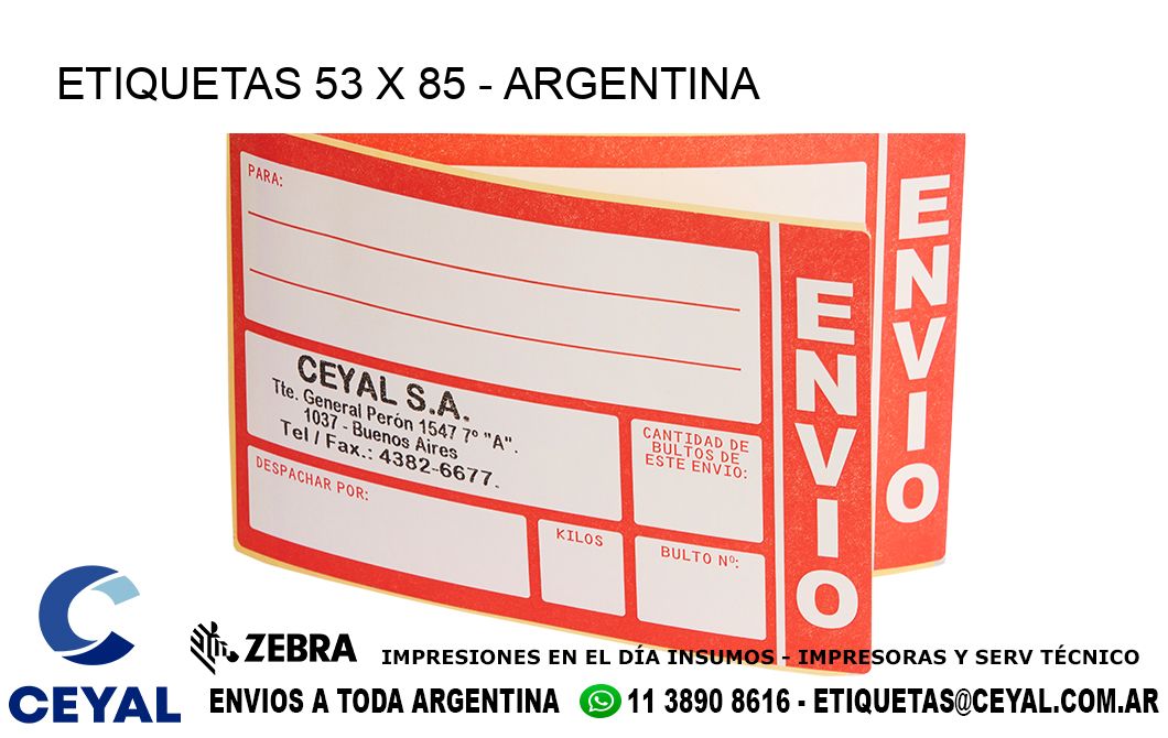 ETIQUETAS 53 x 85 - ARGENTINA