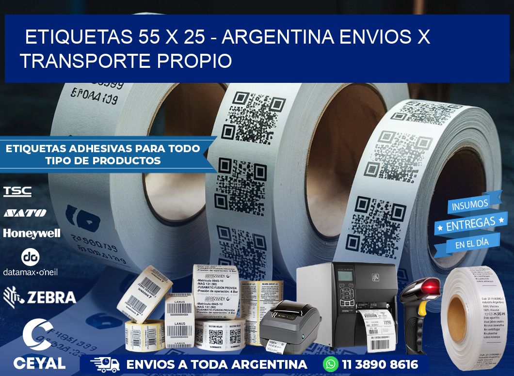 ETIQUETAS 55 x 25 – ARGENTINA ENVIOS X TRANSPORTE PROPIO