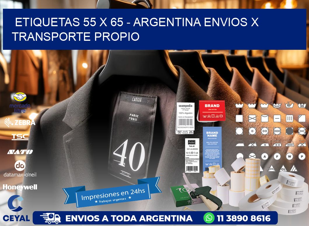 ETIQUETAS 55 x 65 - ARGENTINA ENVIOS X TRANSPORTE PROPIO