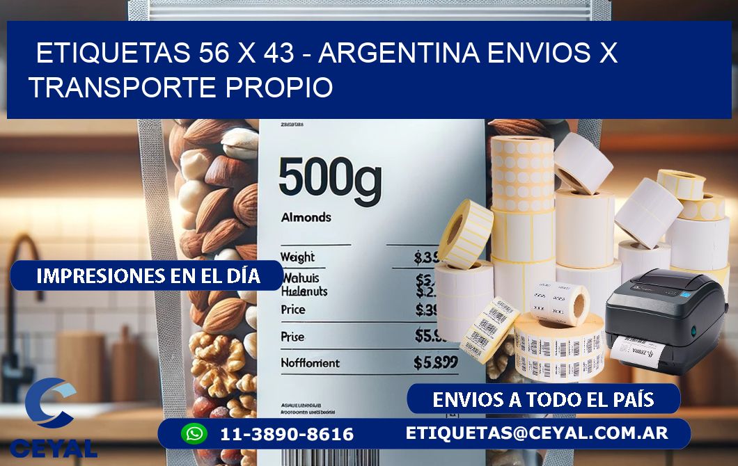 ETIQUETAS 56 x 43 - ARGENTINA ENVIOS X TRANSPORTE PROPIO