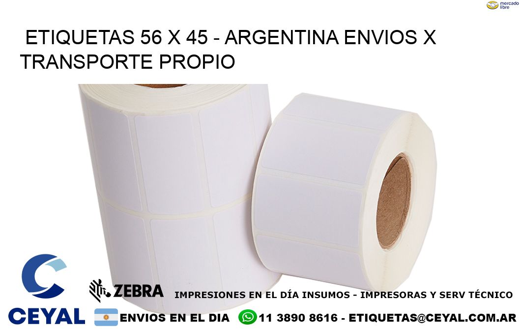 ETIQUETAS 56 x 45 - ARGENTINA ENVIOS X TRANSPORTE PROPIO