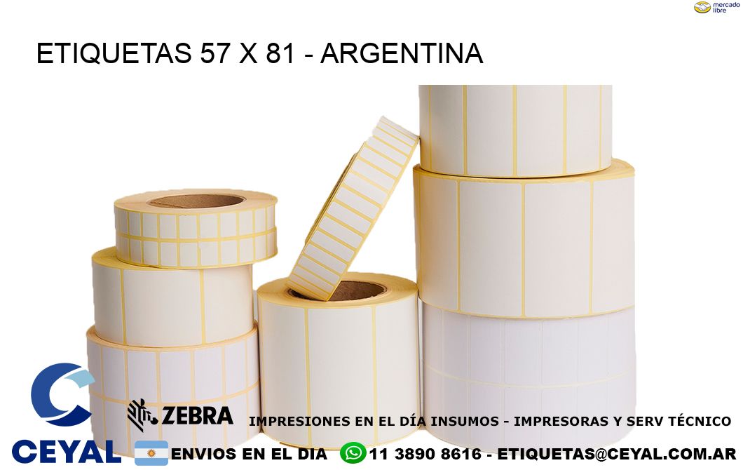 ETIQUETAS 57 x 81 - ARGENTINA