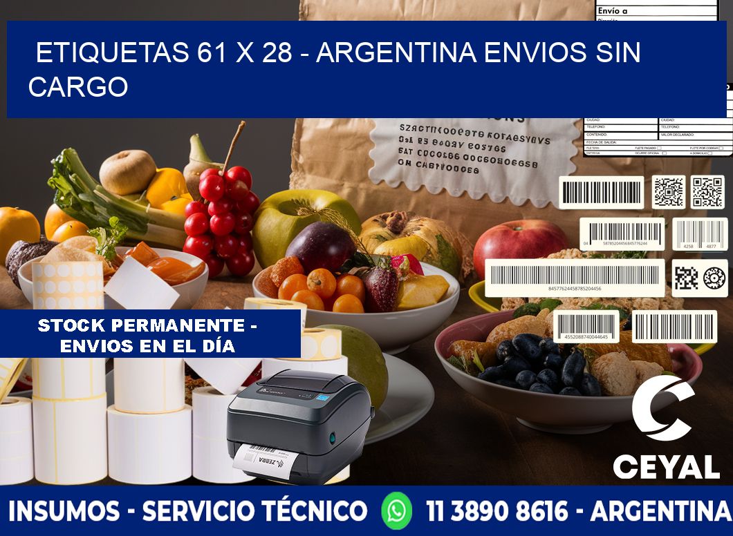 ETIQUETAS 61 x 28 - ARGENTINA ENVIOS SIN CARGO