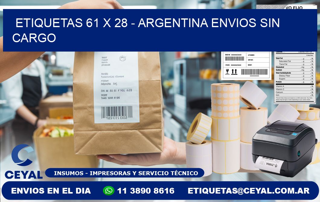 ETIQUETAS 61 x 28 - ARGENTINA ENVIOS SIN CARGO