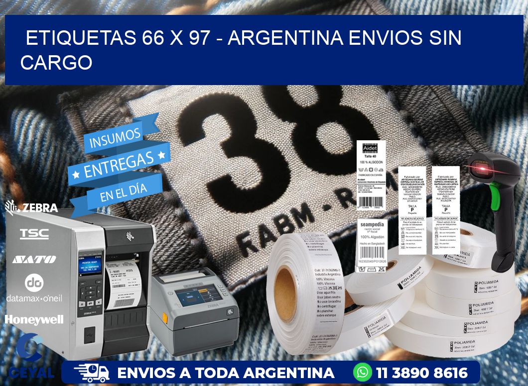 ETIQUETAS 66 x 97 - ARGENTINA ENVIOS SIN CARGO