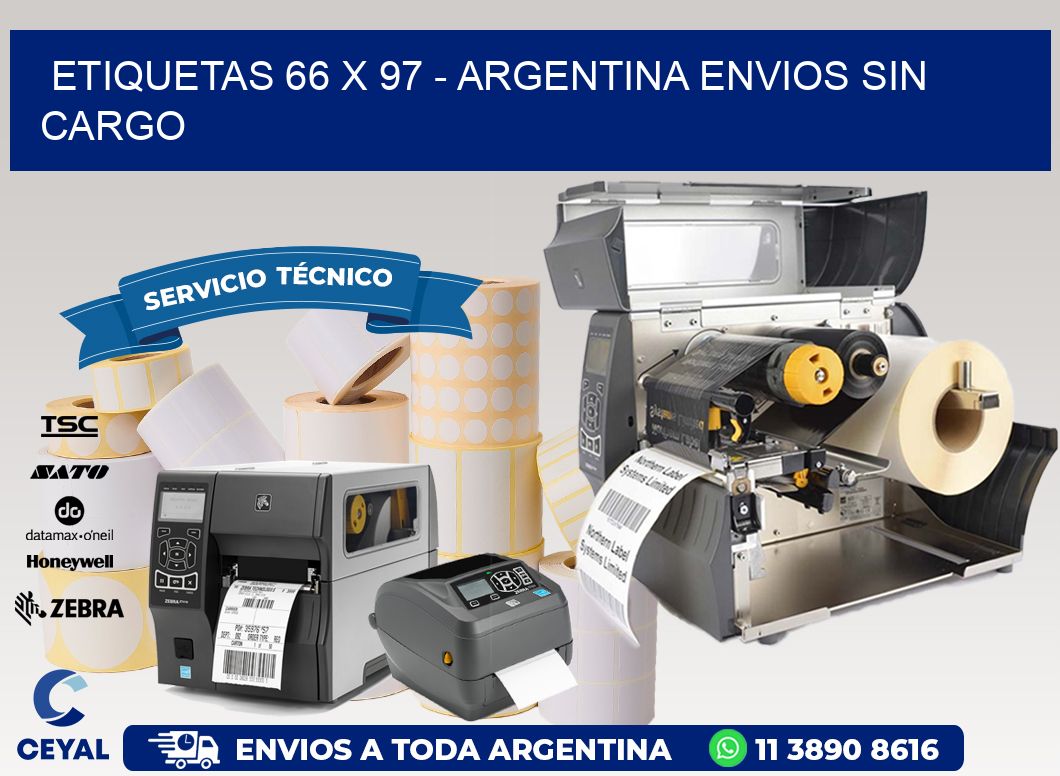 ETIQUETAS 66 x 97 - ARGENTINA ENVIOS SIN CARGO