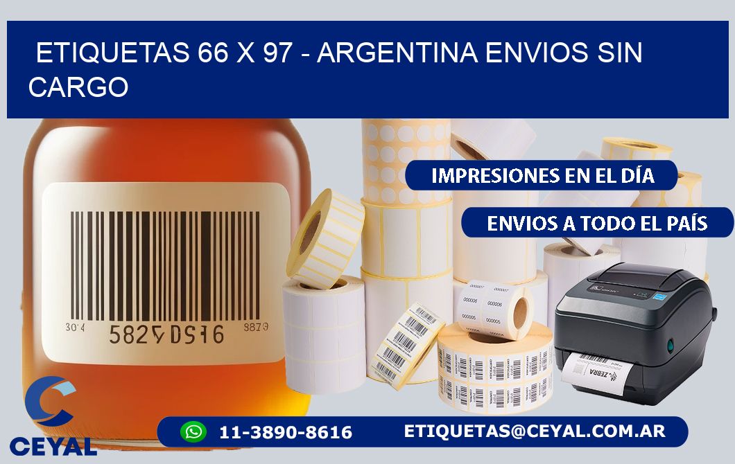 ETIQUETAS 66 x 97 - ARGENTINA ENVIOS SIN CARGO