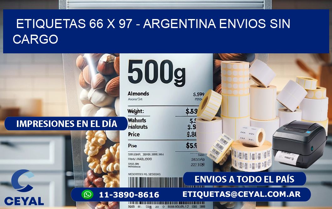 ETIQUETAS 66 x 97 - ARGENTINA ENVIOS SIN CARGO