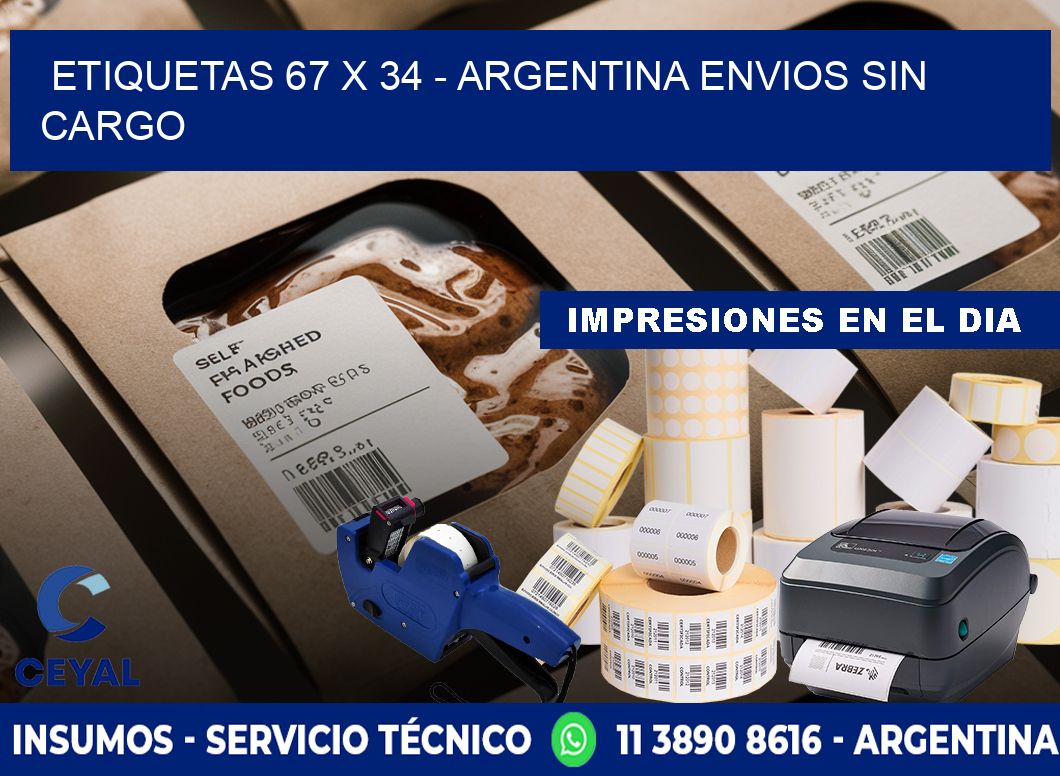 ETIQUETAS 67 x 34 - ARGENTINA ENVIOS SIN CARGO