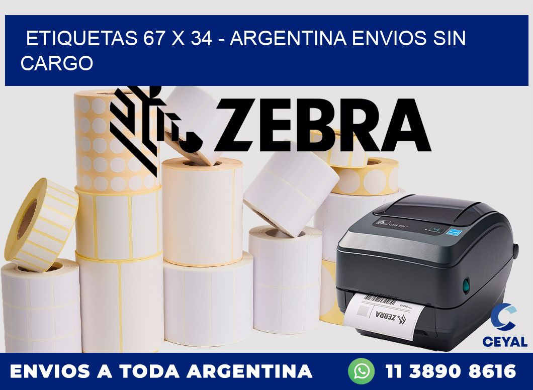 ETIQUETAS 67 x 34 – ARGENTINA ENVIOS SIN CARGO