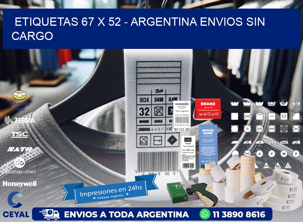 ETIQUETAS 67 x 52 - ARGENTINA ENVIOS SIN CARGO