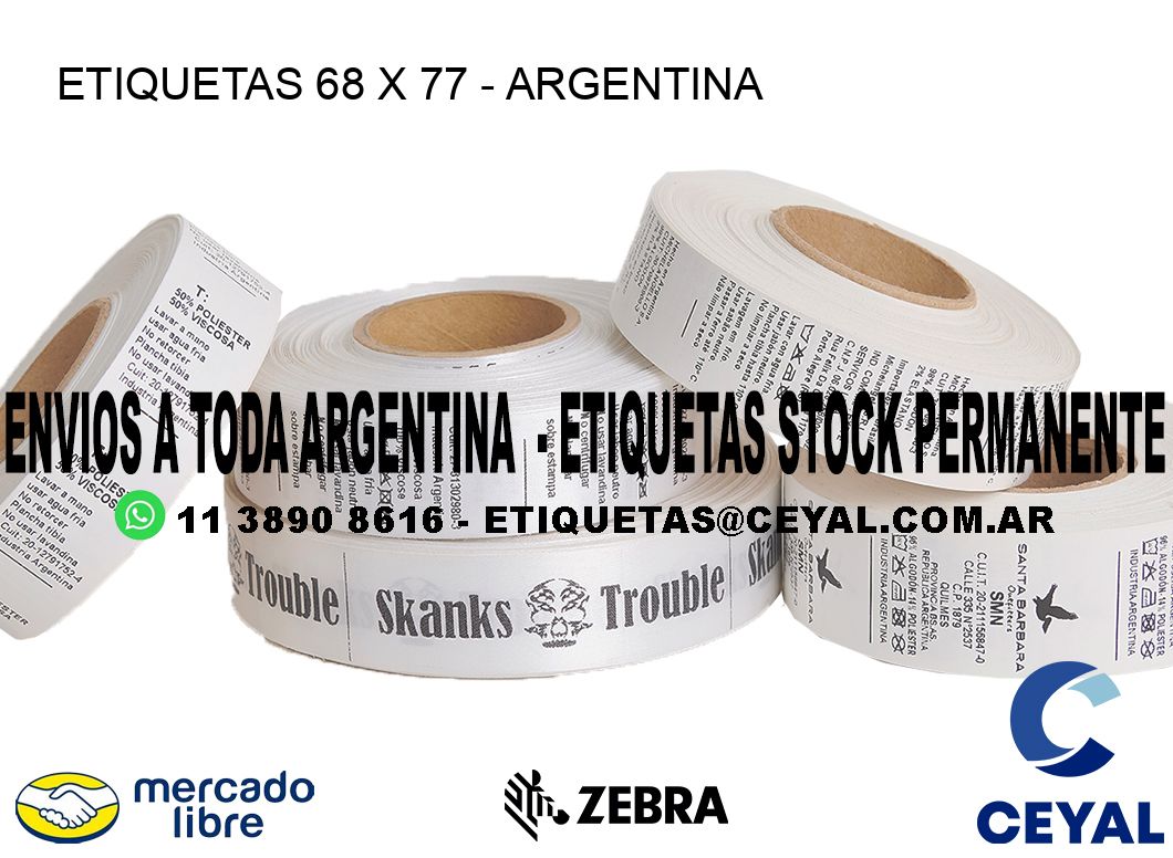 ETIQUETAS 68 x 77 - ARGENTINA