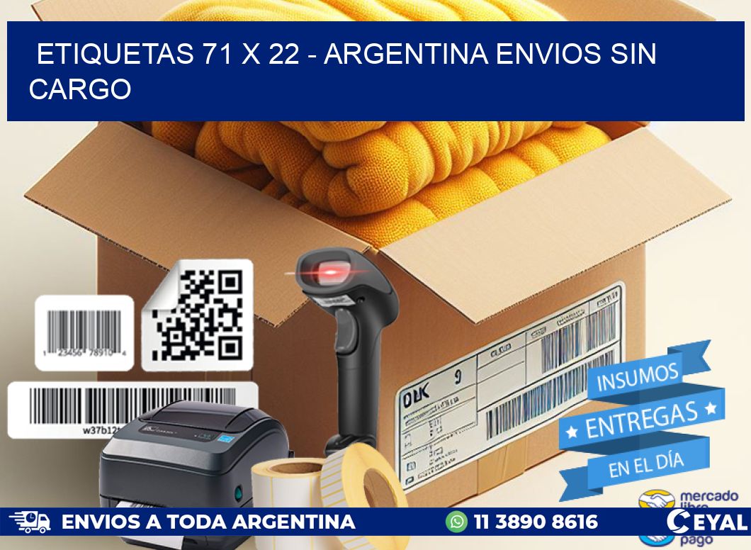 ETIQUETAS 71 x 22 - ARGENTINA ENVIOS SIN CARGO