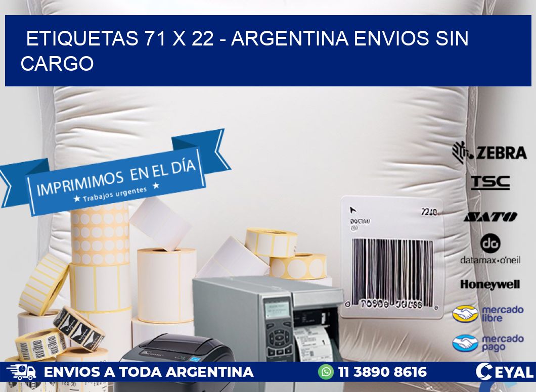 ETIQUETAS 71 x 22 - ARGENTINA ENVIOS SIN CARGO