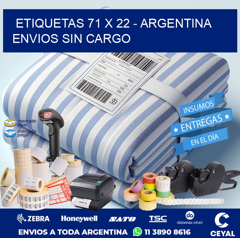 ETIQUETAS 71 x 22 - ARGENTINA ENVIOS SIN CARGO