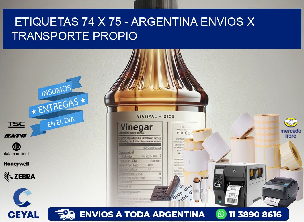 ETIQUETAS 74 x 75 - ARGENTINA ENVIOS X TRANSPORTE PROPIO