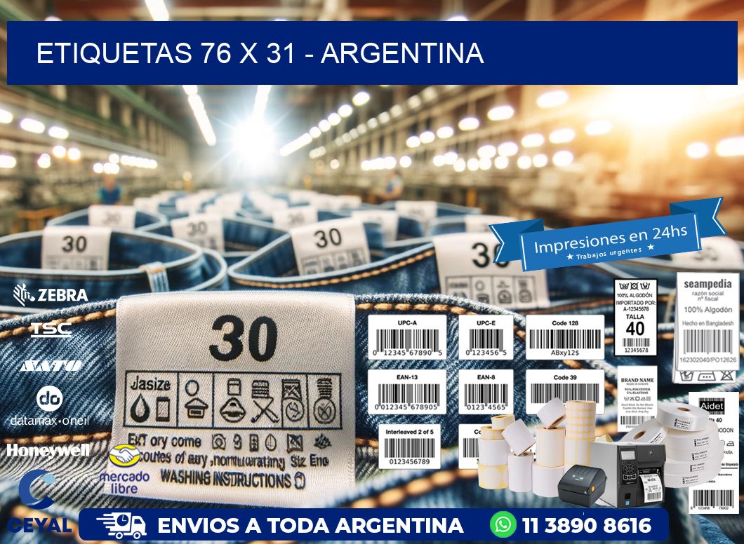 ETIQUETAS 76 x 31 - ARGENTINA