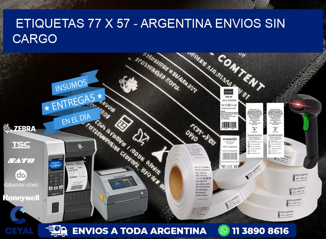 ETIQUETAS 77 x 57 - ARGENTINA ENVIOS SIN CARGO