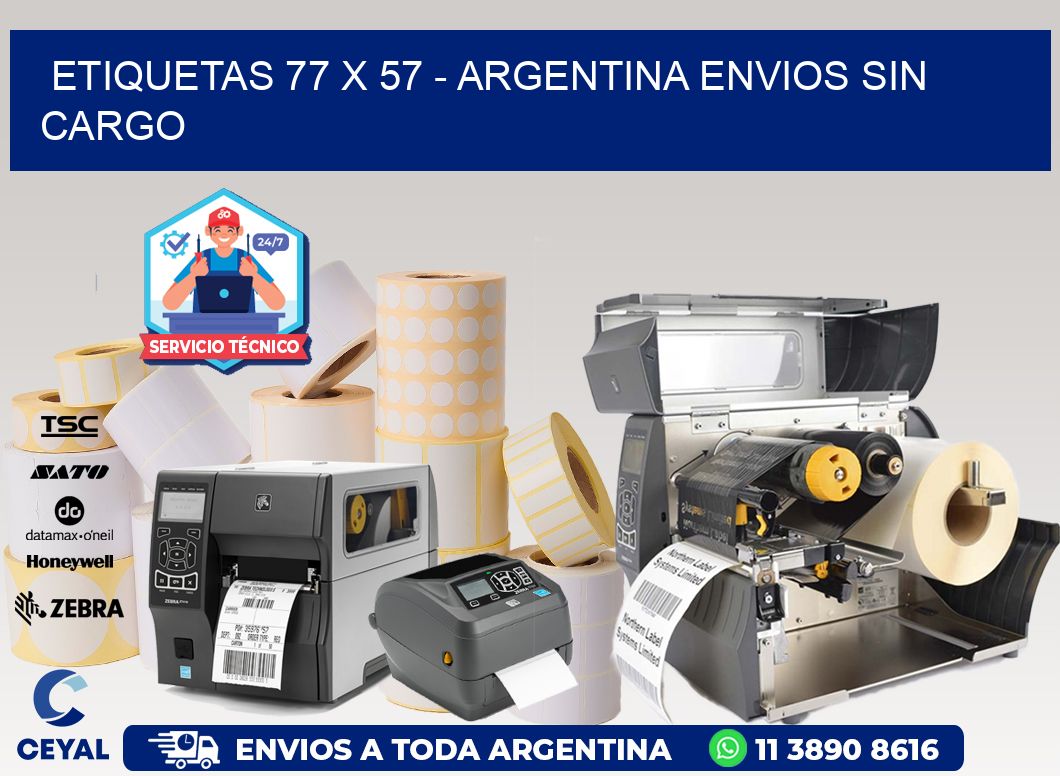 ETIQUETAS 77 x 57 - ARGENTINA ENVIOS SIN CARGO