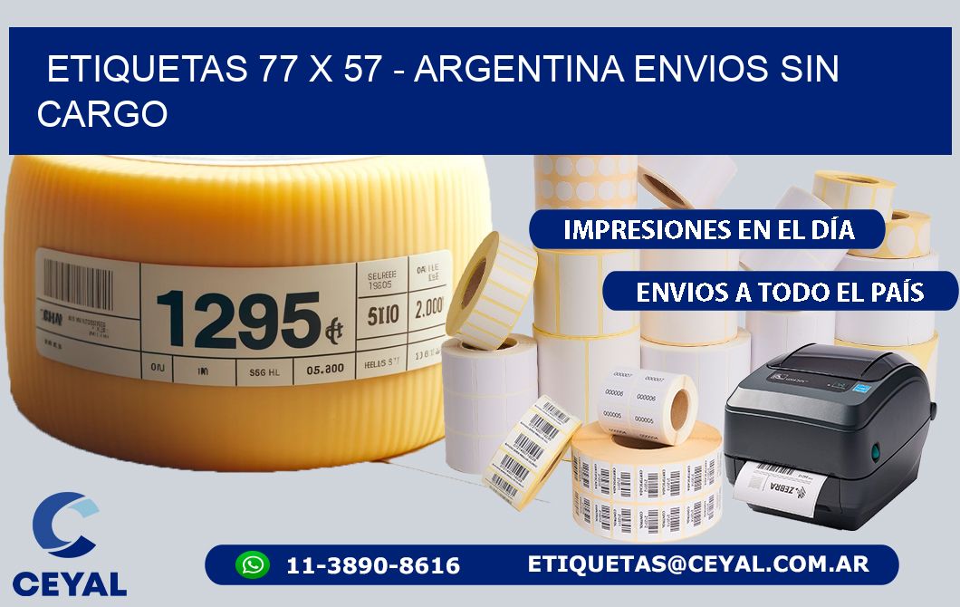 ETIQUETAS 77 x 57 - ARGENTINA ENVIOS SIN CARGO