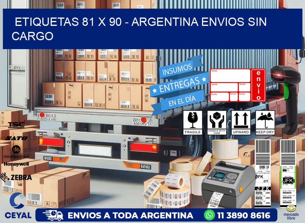 ETIQUETAS 81 x 90 - ARGENTINA ENVIOS SIN CARGO