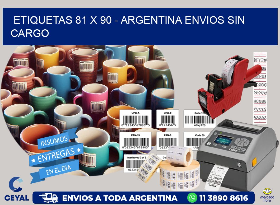 ETIQUETAS 81 x 90 – ARGENTINA ENVIOS SIN CARGO