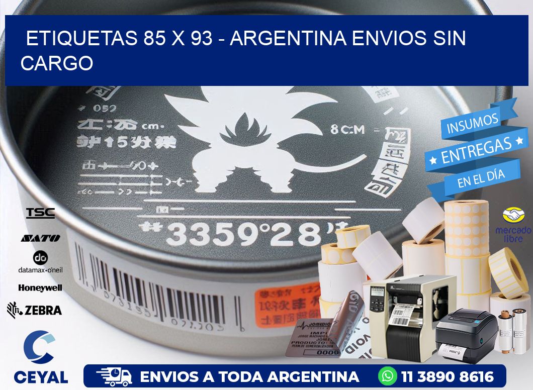 ETIQUETAS 85 x 93 - ARGENTINA ENVIOS SIN CARGO