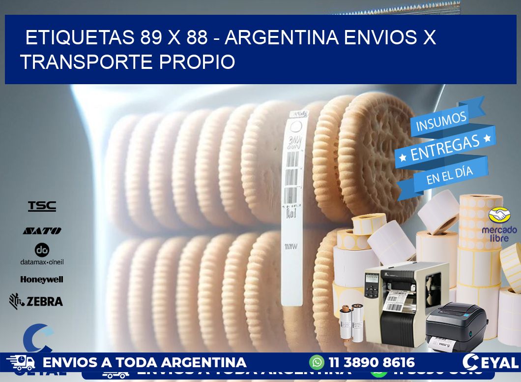 ETIQUETAS 89 x 88 - ARGENTINA ENVIOS X TRANSPORTE PROPIO