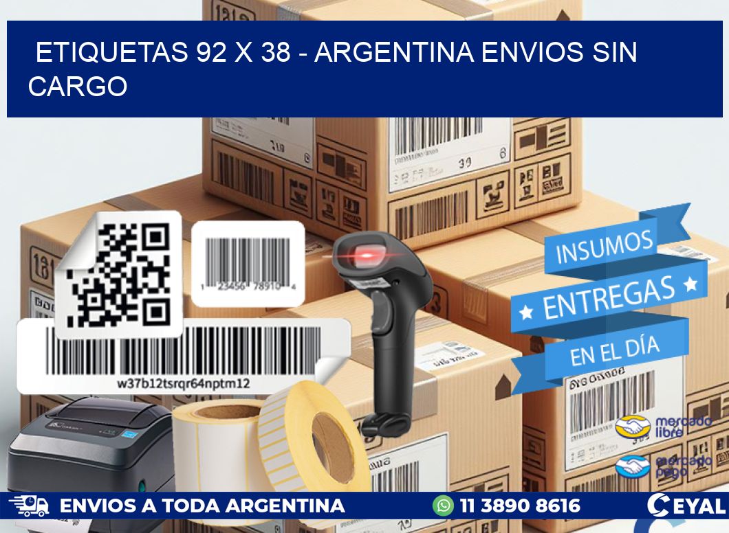 ETIQUETAS 92 x 38 - ARGENTINA ENVIOS SIN CARGO