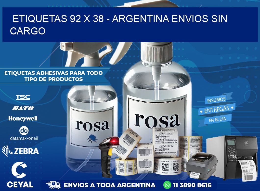 ETIQUETAS 92 x 38 – ARGENTINA ENVIOS SIN CARGO