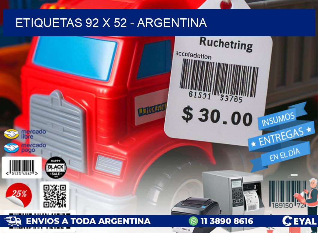 ETIQUETAS 92 x 52 - ARGENTINA