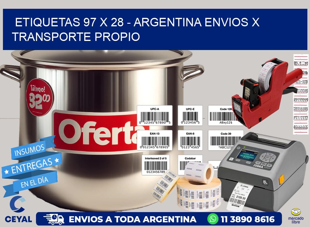 ETIQUETAS 97 x 28 – ARGENTINA ENVIOS X TRANSPORTE PROPIO