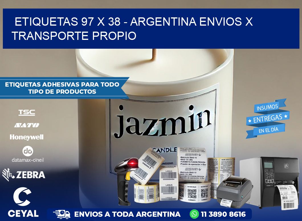 ETIQUETAS 97 x 38 – ARGENTINA ENVIOS X TRANSPORTE PROPIO