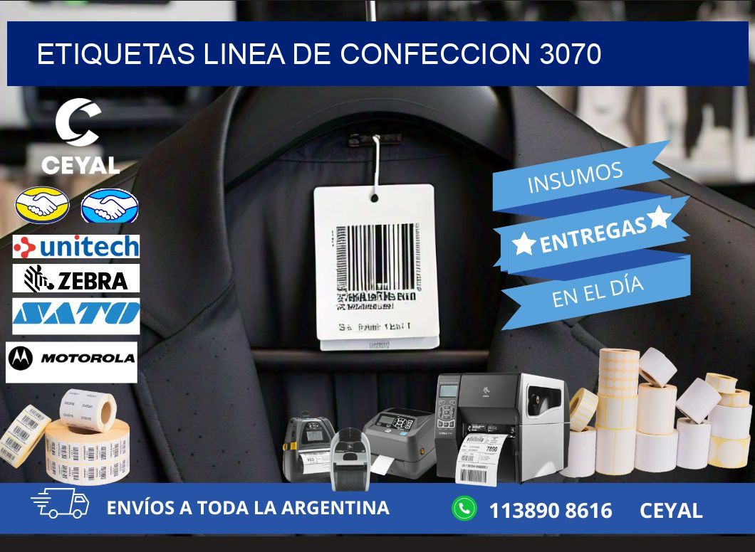ETIQUETAS LINEA DE CONFECCION 3070