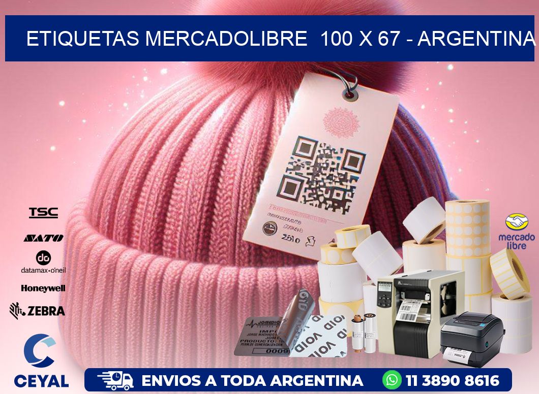 ETIQUETAS MERCADOLIBRE  100 x 67 - ARGENTINA