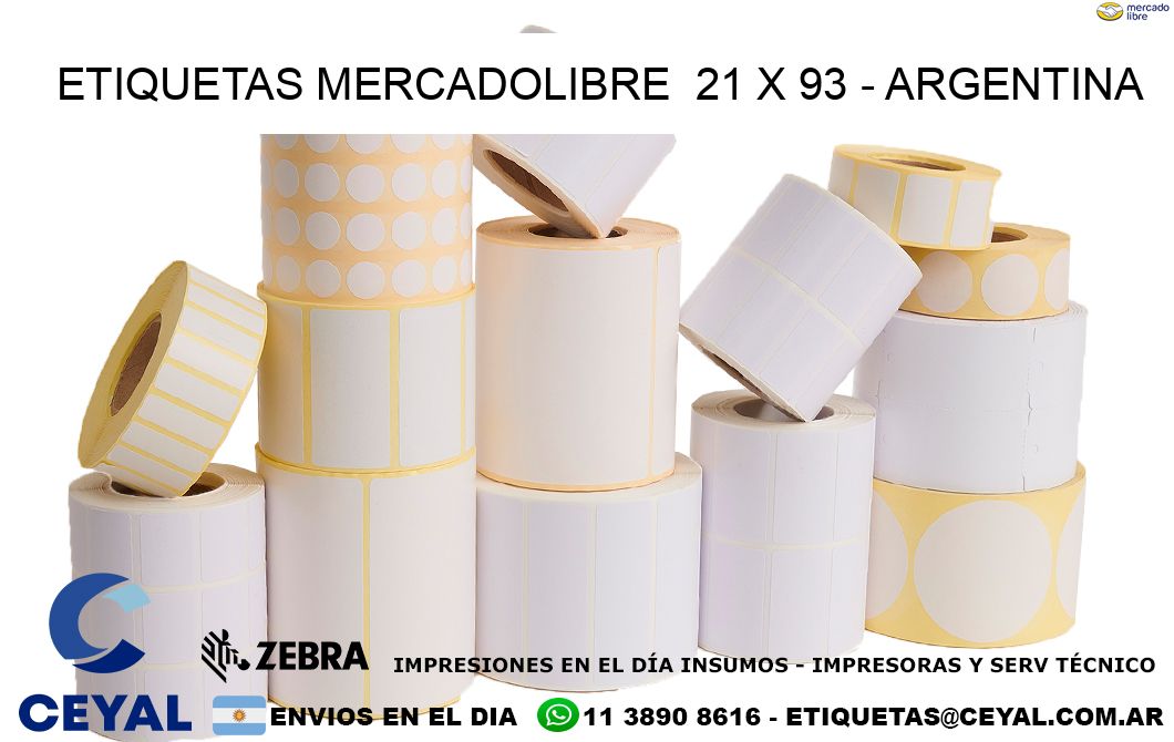 ETIQUETAS MERCADOLIBRE  21 x 93 – ARGENTINA