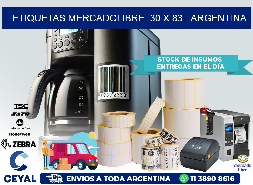 ETIQUETAS MERCADOLIBRE  30 x 83 – ARGENTINA