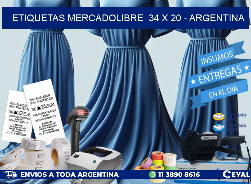 ETIQUETAS MERCADOLIBRE  34 x 20 – ARGENTINA