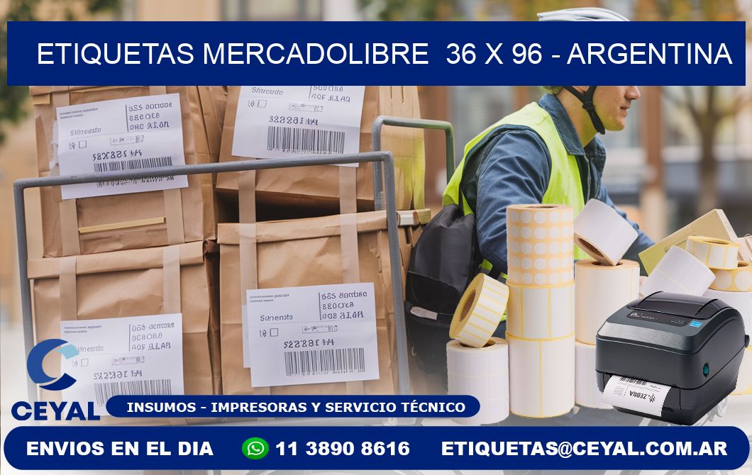 ETIQUETAS MERCADOLIBRE  36 x 96 - ARGENTINA