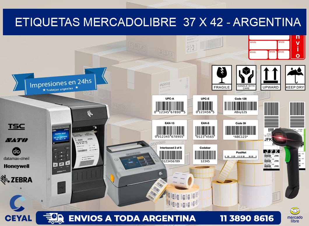 ETIQUETAS MERCADOLIBRE  37 x 42 – ARGENTINA