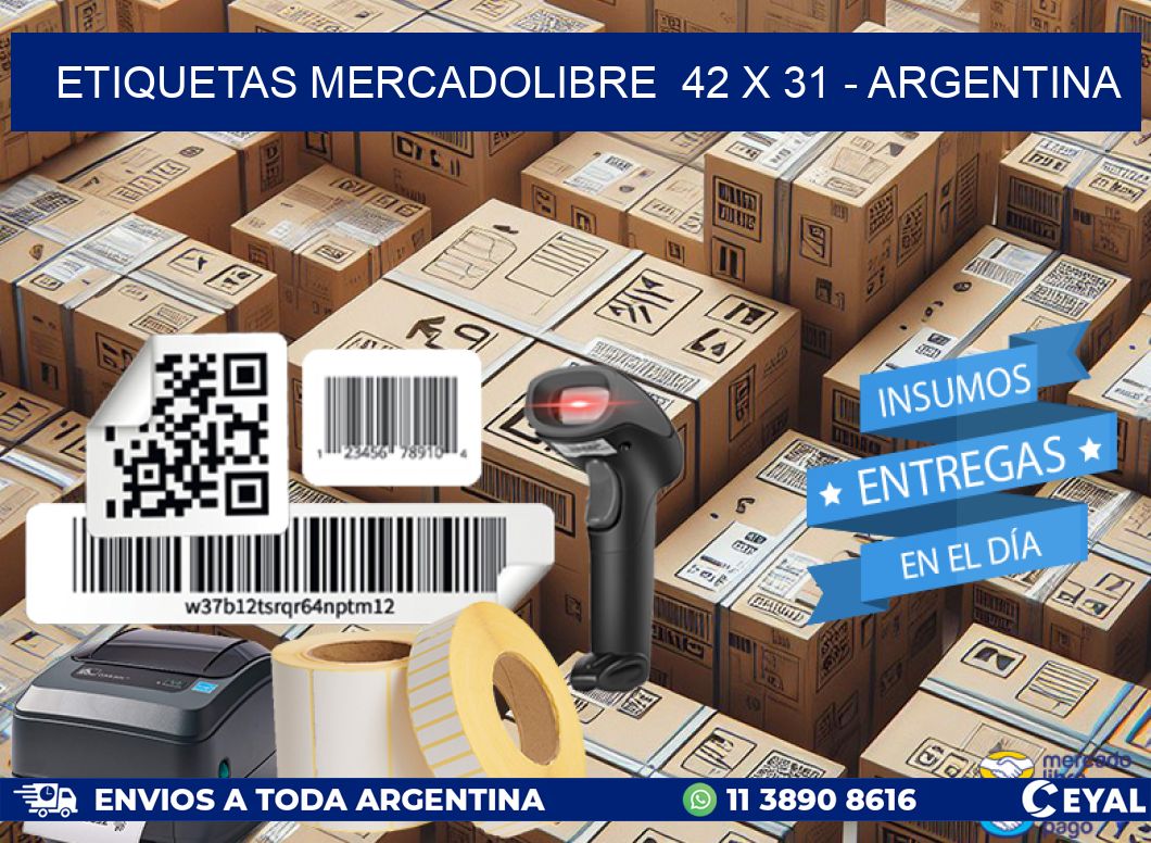 ETIQUETAS MERCADOLIBRE  42 x 31 - ARGENTINA