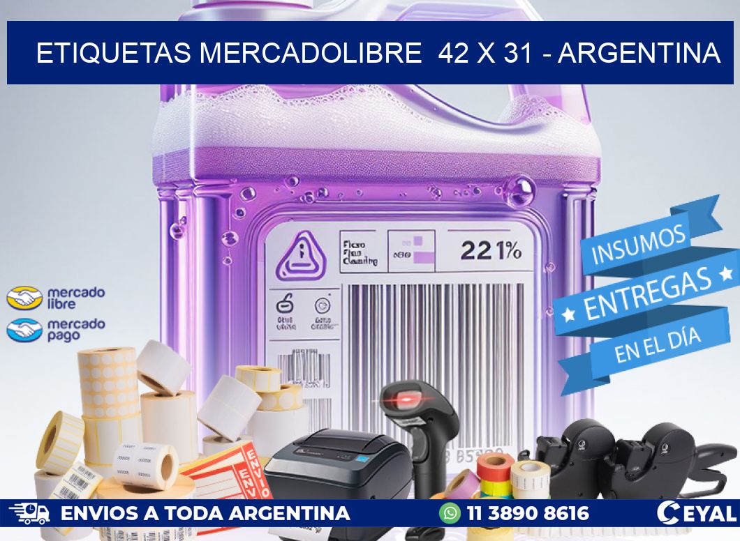 ETIQUETAS MERCADOLIBRE  42 x 31 - ARGENTINA