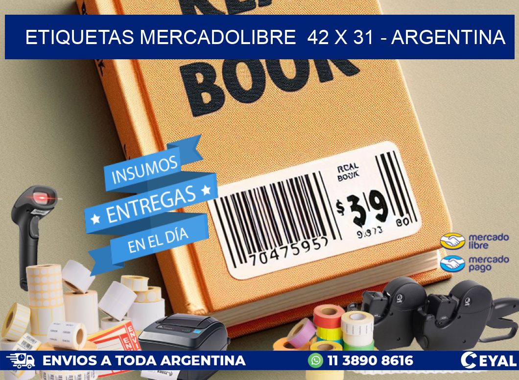 ETIQUETAS MERCADOLIBRE  42 x 31 - ARGENTINA