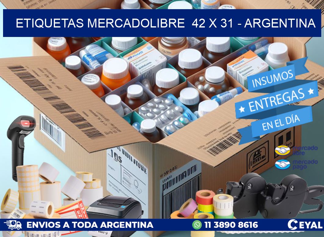 ETIQUETAS MERCADOLIBRE  42 x 31 - ARGENTINA