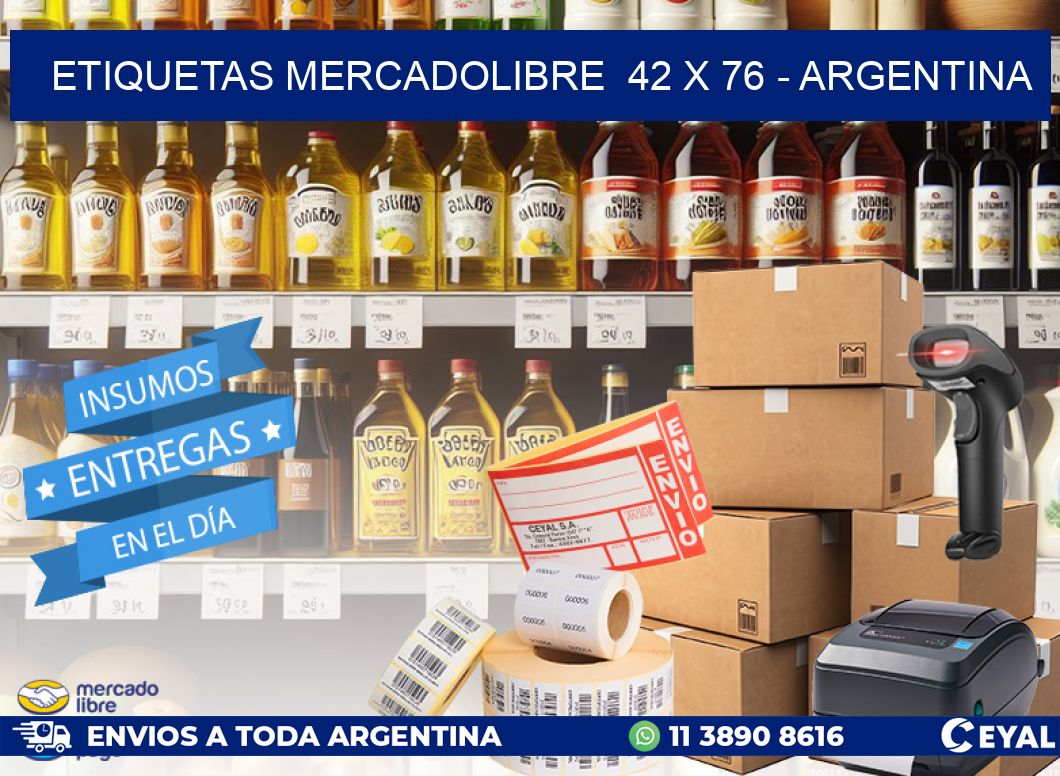 ETIQUETAS MERCADOLIBRE  42 x 76 - ARGENTINA